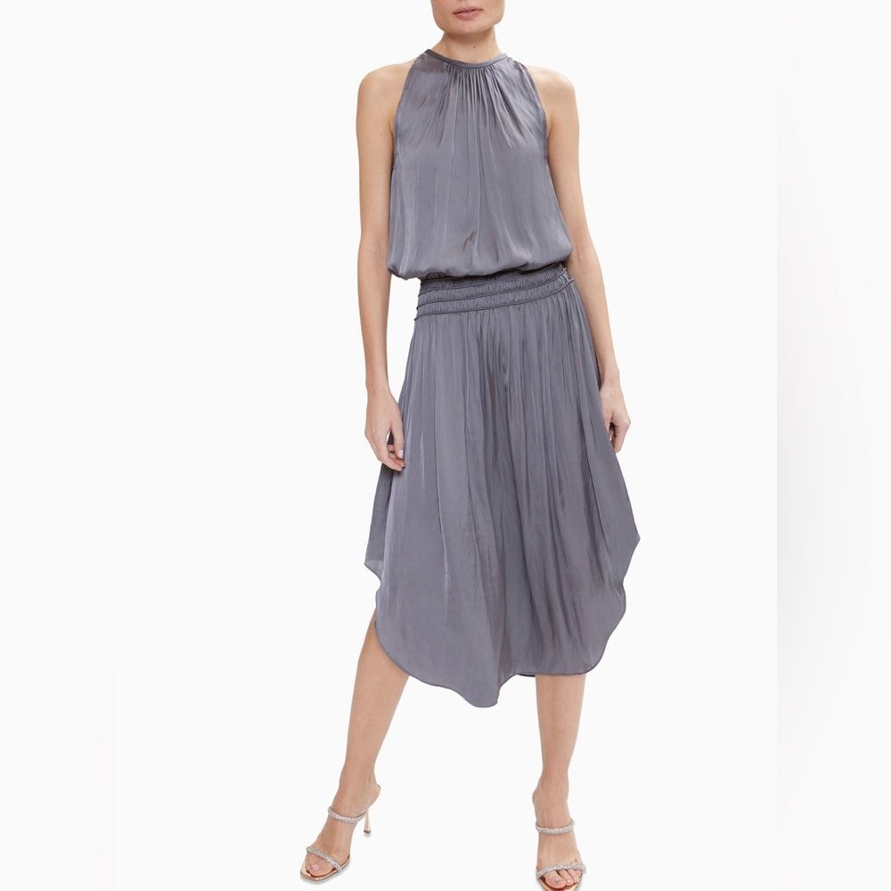 Ramy Brook Audrey Slate Gray Blouson Sleeveless Dress - XL